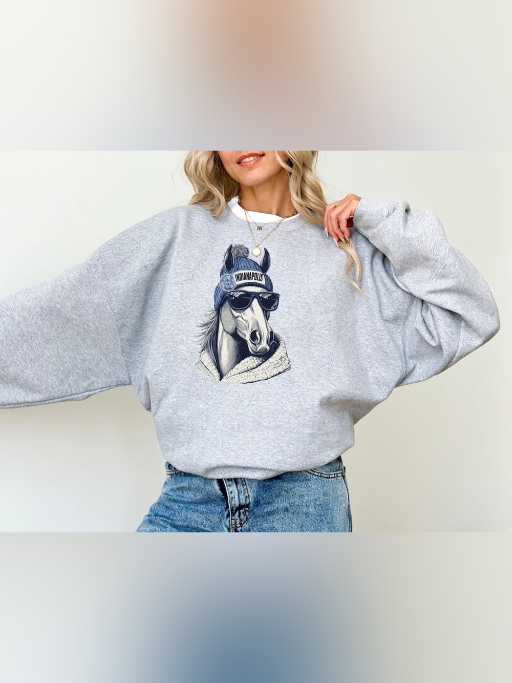 Vintage Indianapolis Mascot Graphic Sweatshirt, Football Spirit Crewneck